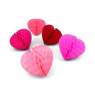 Honeycomb Heart Set, Set of 5