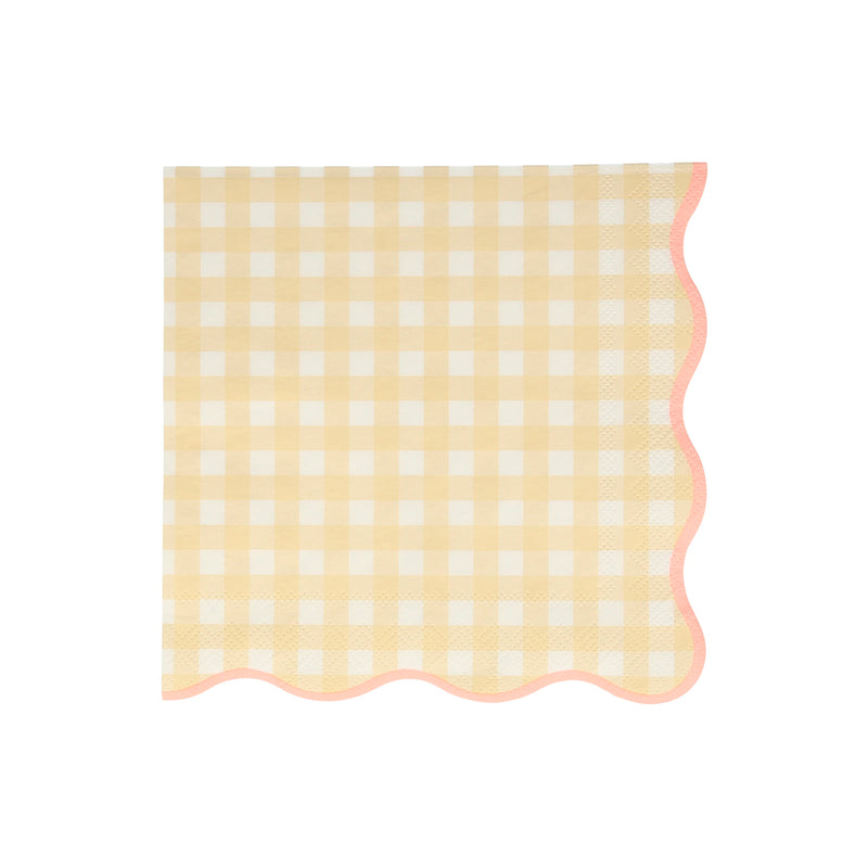 Gingham Large Napkins, Assorted Pack of 20