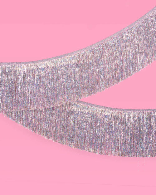 Shimmer Fringe - iridescent holographic foil banner