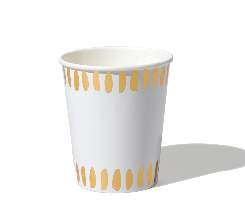 White Brushstroke Cups (10 per pack)