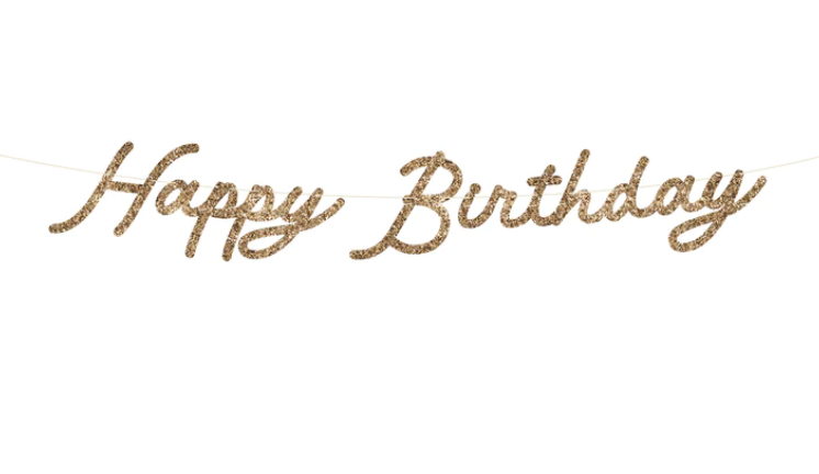 Gold Happy Birthday Garland Set