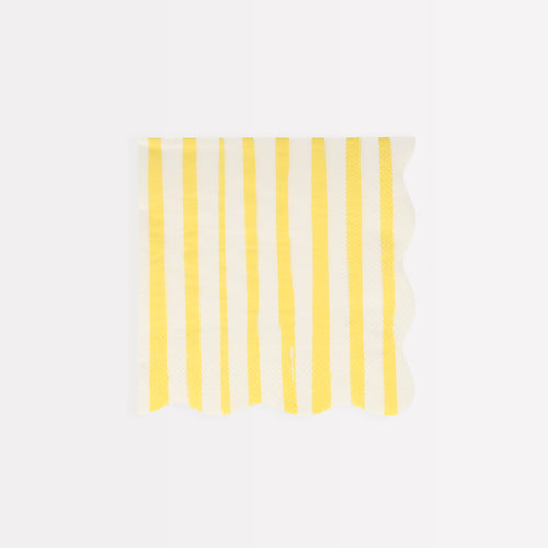 Yellow Stripe Small Napkins, Pack of 16