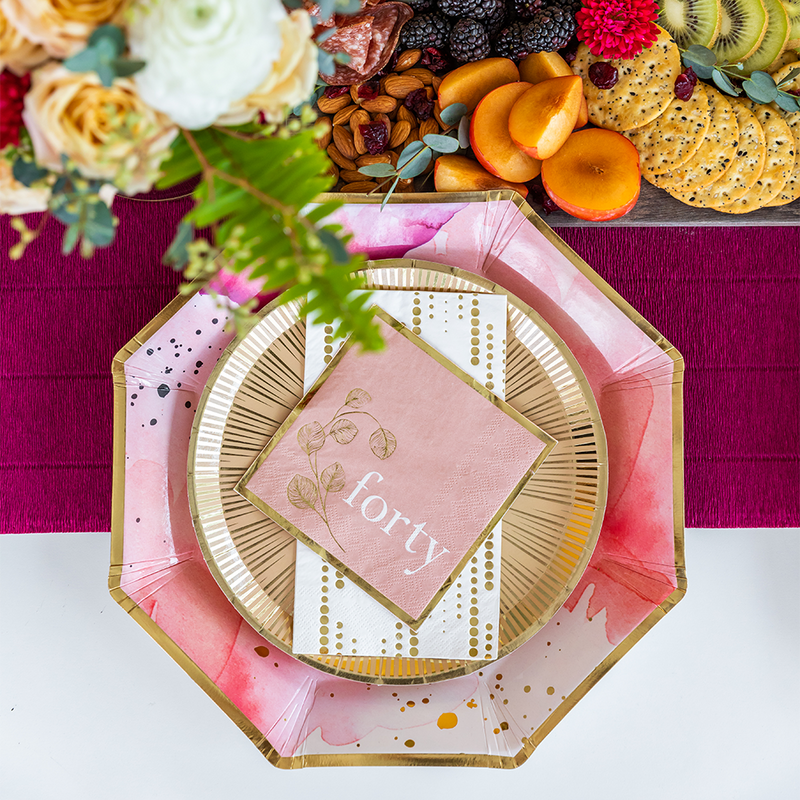 Blush 40th Cocktail Napkins, Pack of 20